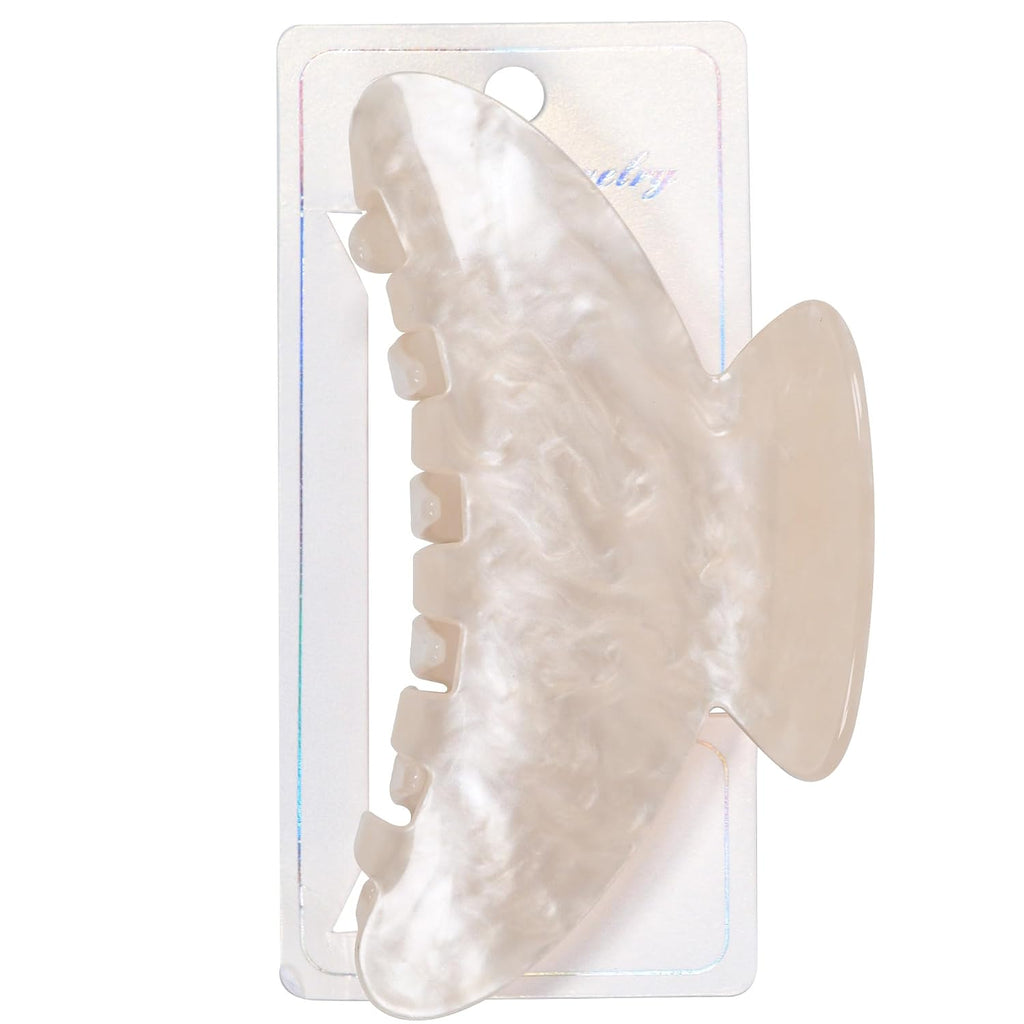 OWIIZI Durable Acetate Hair Clips for Women 4.13" Larger Claw Clips (White)