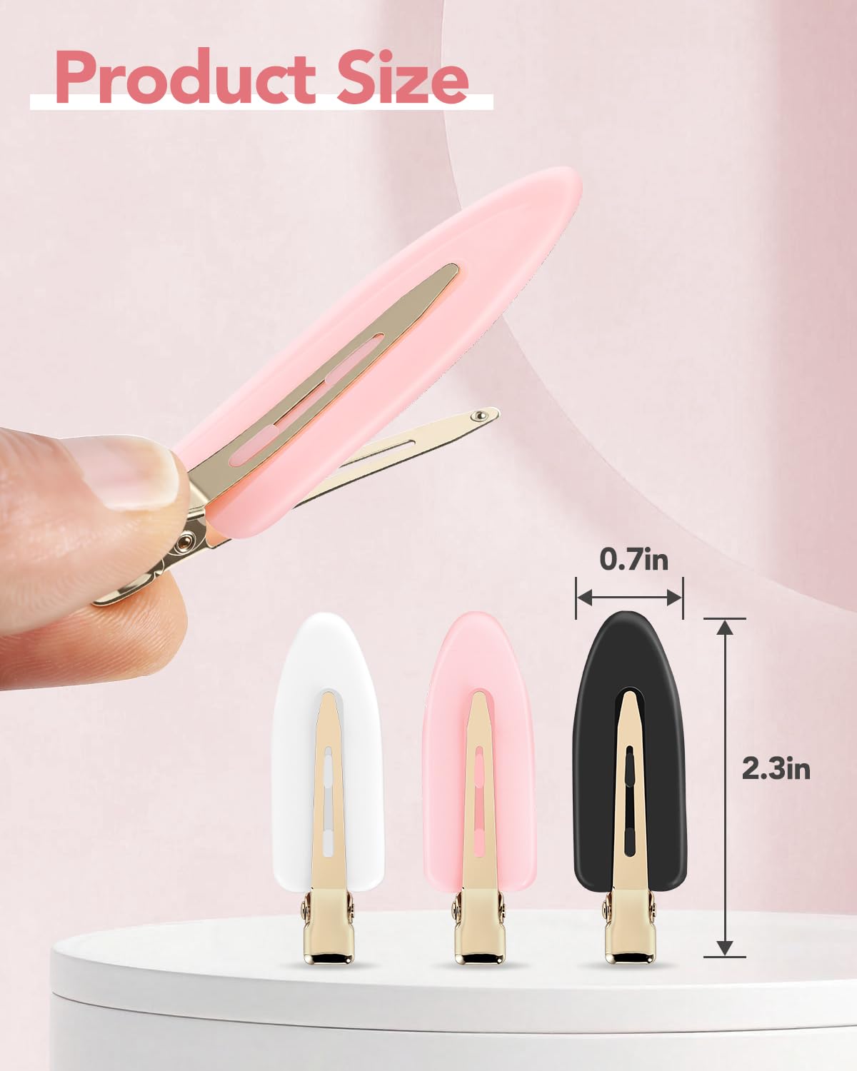 Amizo 6 Pcs Creaseless Flat Hair Clips for Makeup and Daily Beauty Routine