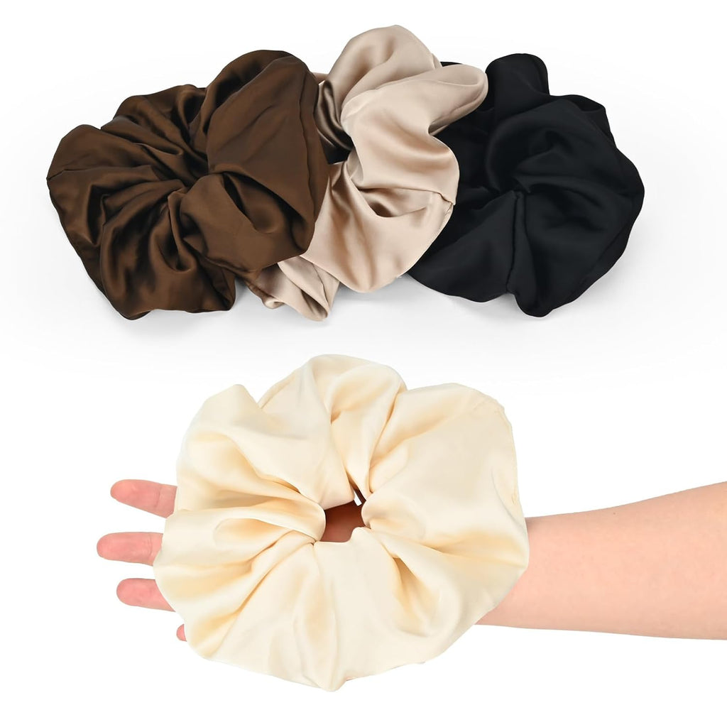 7" Large Satin Scrunchies for Women, Big Hair Scrunchies for Thick Hair
