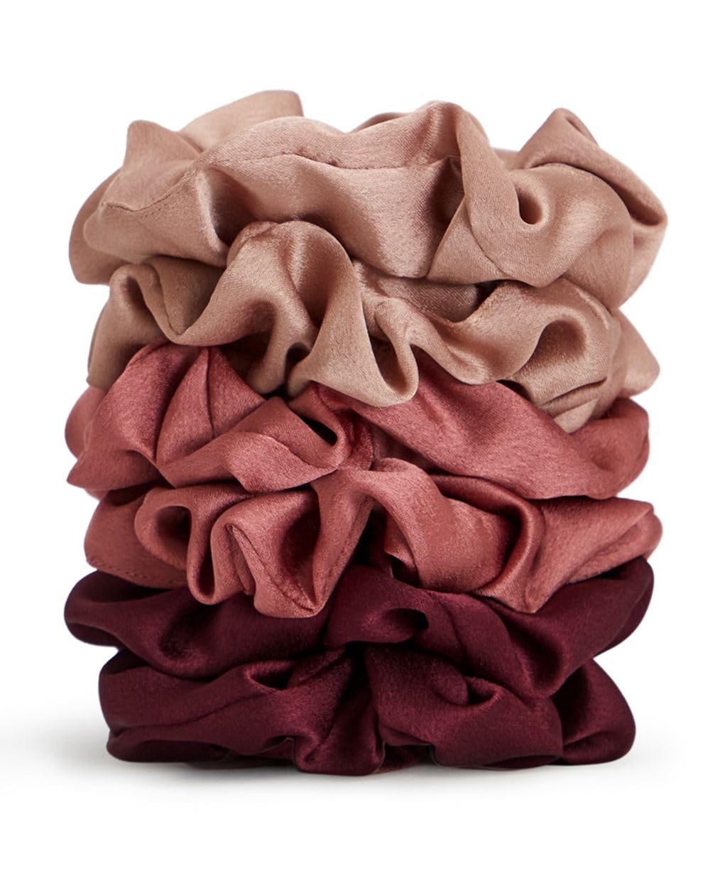 Kitsch Satin Scrunchies for Women | For All Hair Types - Black, 5pcs