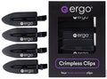 ERGO No-Crease Hair Clips – 4 Pcs Heat-Resistant Crimpless Clips for Hair Styling, Sectioning, Makeup | No Bend Clips for Women, Curls, Bangs, Salon Use