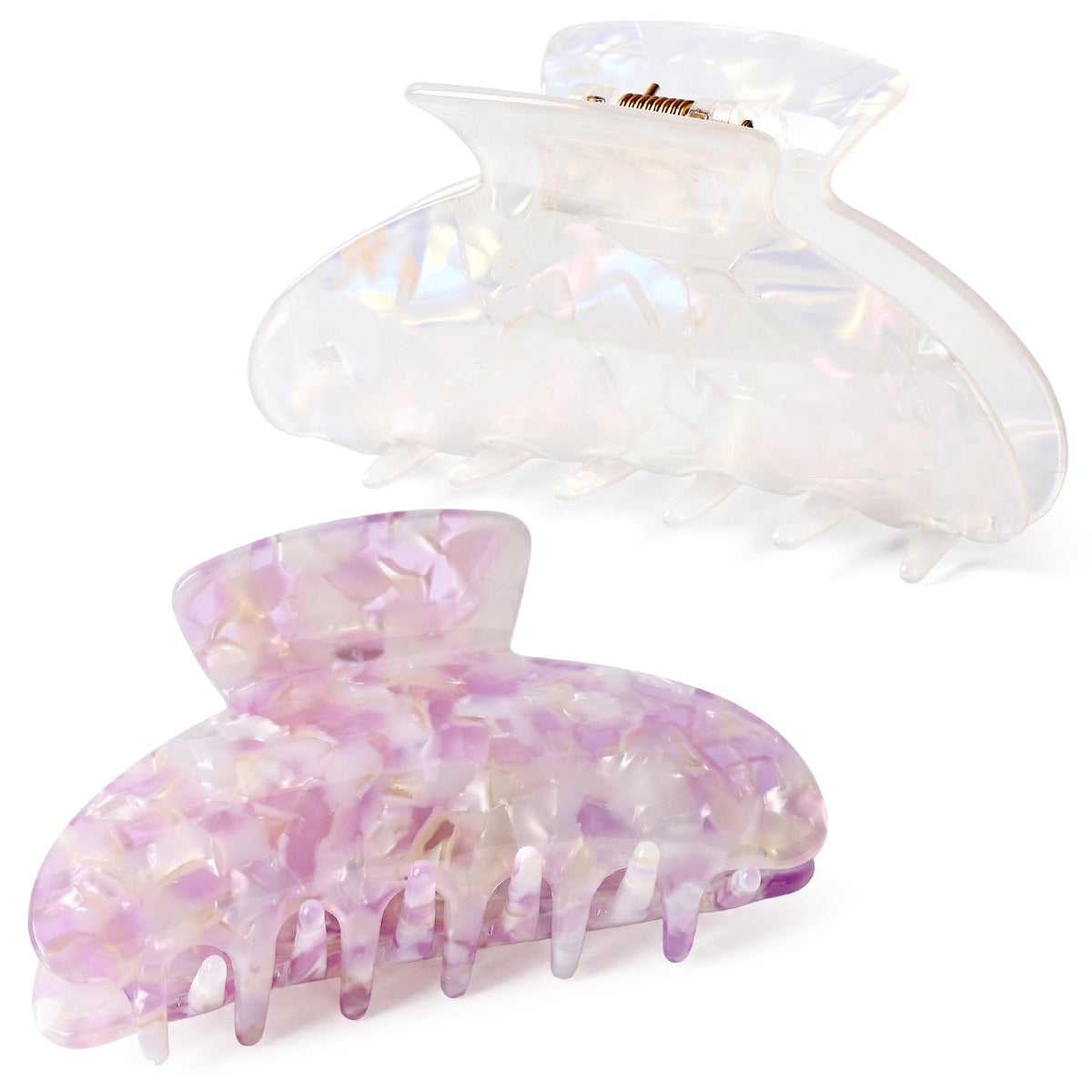 2PCS Hair Claw Banana Clips tortoise Barrettes Celluloid French Design Barrettes celluloid Leopard print Large Fashion Accessories for Women Girls