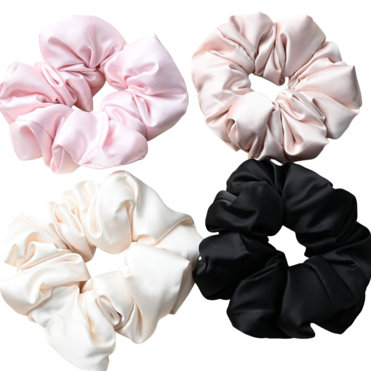 : Chic Striped Hair Scrunchies for Girls and Women，Elastic Hair Bands，for everyday styling，4 in pack，scrunchies (a)