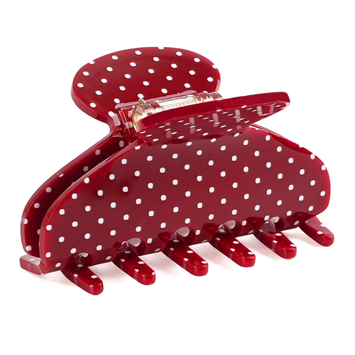 MAORULU Medium Cute Acetate Polka Dot Claw Clips, 3 Inch (Navy Blue)