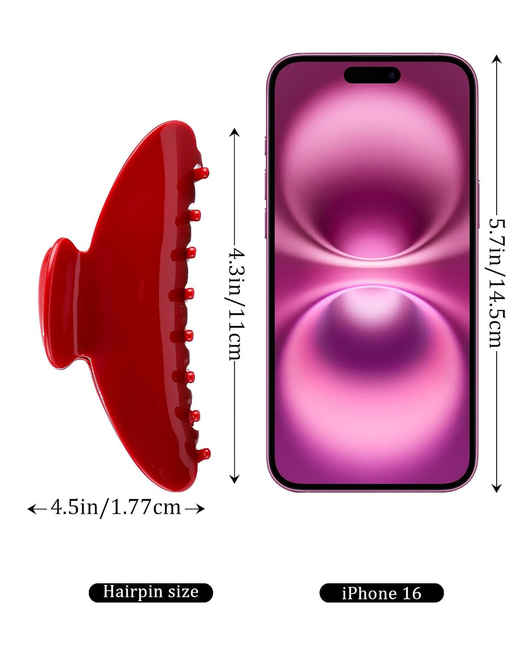 Large Red Claw Clip Acetate Claw Clips for Women Thick Hair