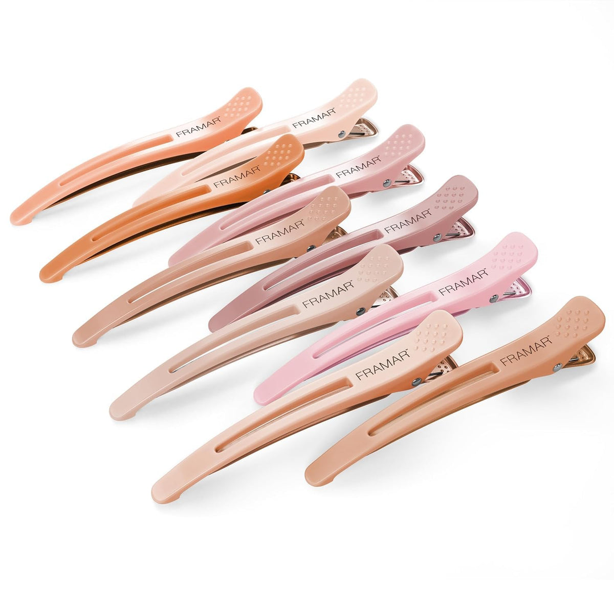 FRAMAR Neutral Creaseless Hair Clips, Hair Styling Clips - 10 Pack