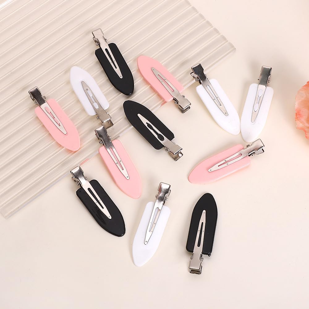 60 Pcs No Bend Hair Clips,Black, White, Pink