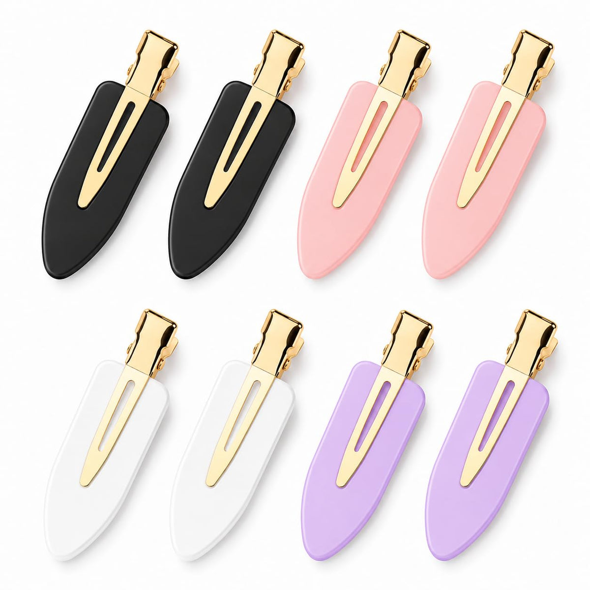 D 6 Pcs Creaseless Hair Clips for Makeup