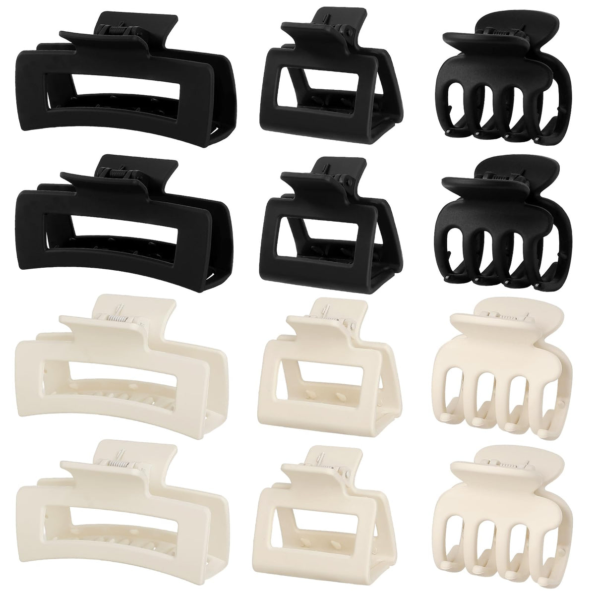 SMKSL 12 Pcs Hair Claw Clips for Women & Girls 3 Styles Hair Accessories
