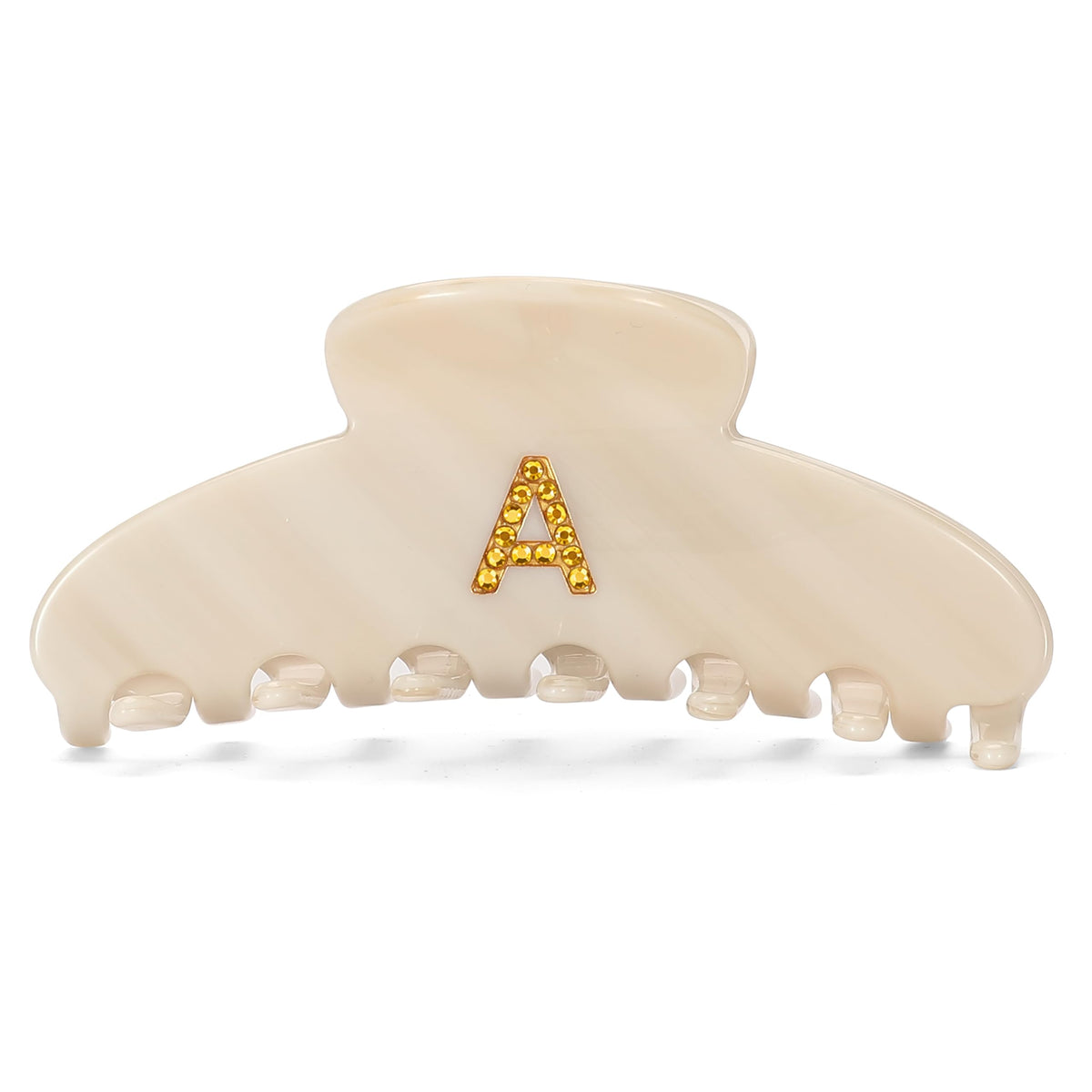 Initial A Acetate Claw Clip for Women, 4.3 Inch Strong Hold for Fine Hair