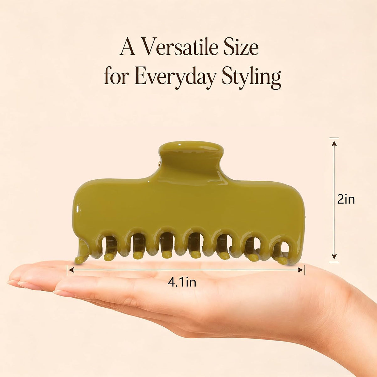 Ivyu 4-Inch Large Rounded Rectangle Hair Claw Clip for Women, Strong Hold