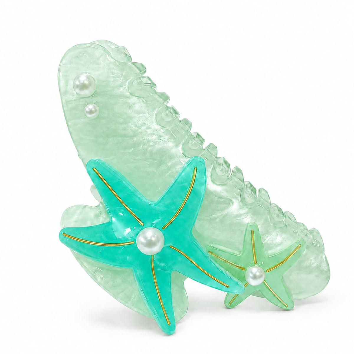 Acetate Hair Claw Clips for Women, Tortoise Shell or Polka Dot Large Hair Clips Strong Hold Hair Claws Gift Box Pack (Blue-1pcs)