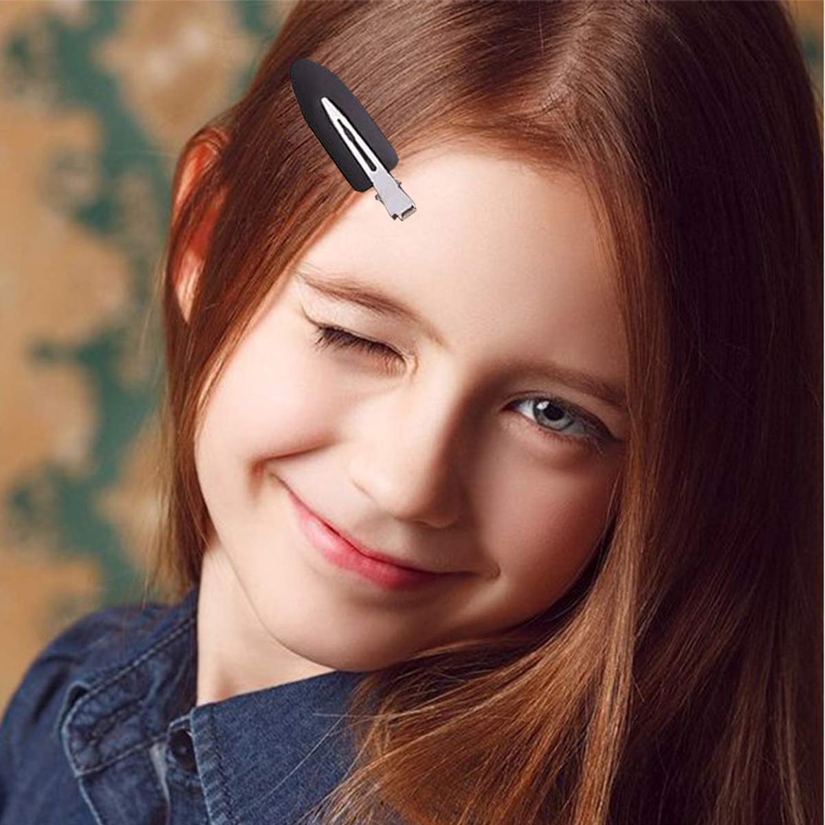 6 Pieces No Bend Hair Clips, No Crease Hair Clip for Hairstyling, Makeup Clips for Women and Girls (Black)