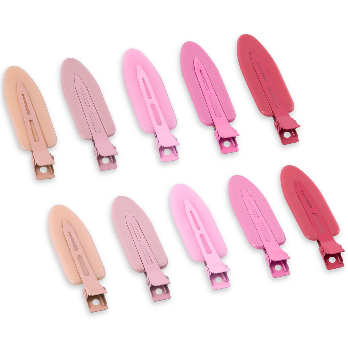 10 Pcs Creaseless No Crease No Bend Flat Hair Clips For Styling Non Slip Makeup Clips For Women Salon Hairstyle,Matte Black Brown Beige