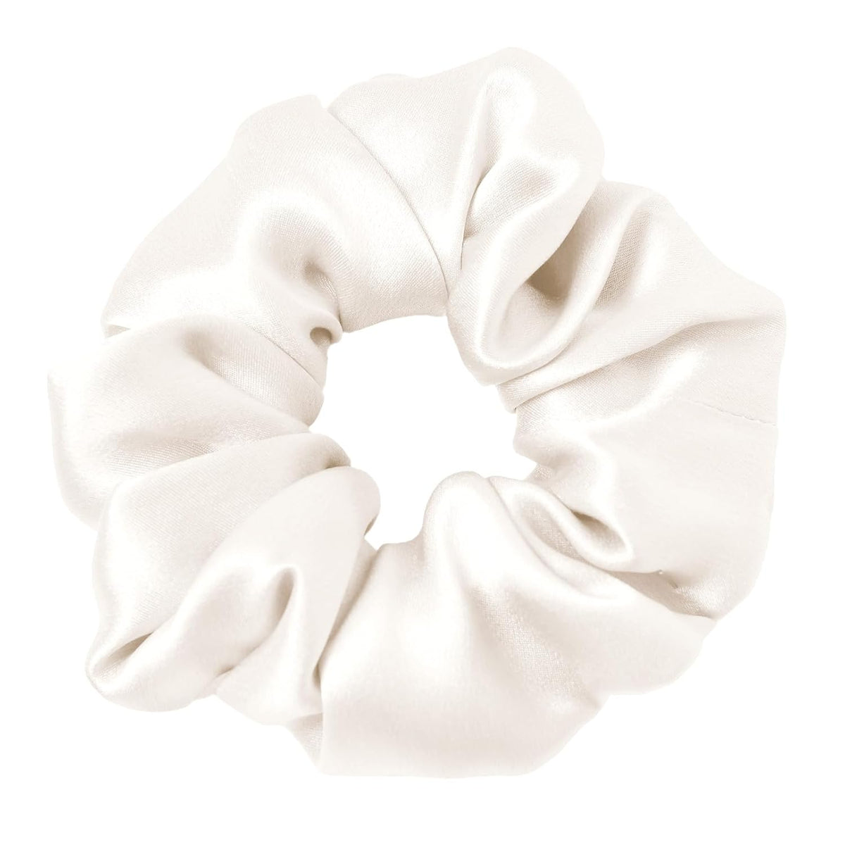 LilySilk Hair Tie, 100% Mulberry Silk Hair Scrunchies for Frizz & Breakage Prevention, Elastic Silk Ponytail Holders, 1Pc, Ivory