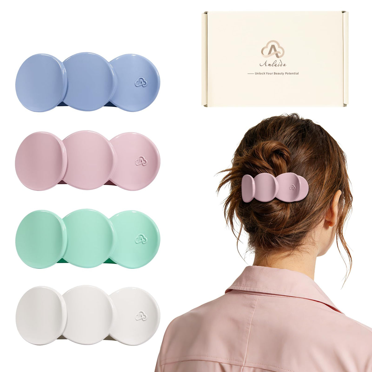 Medium Flat Hair Clips for Women, Claw Clips for Thick Thin Hair