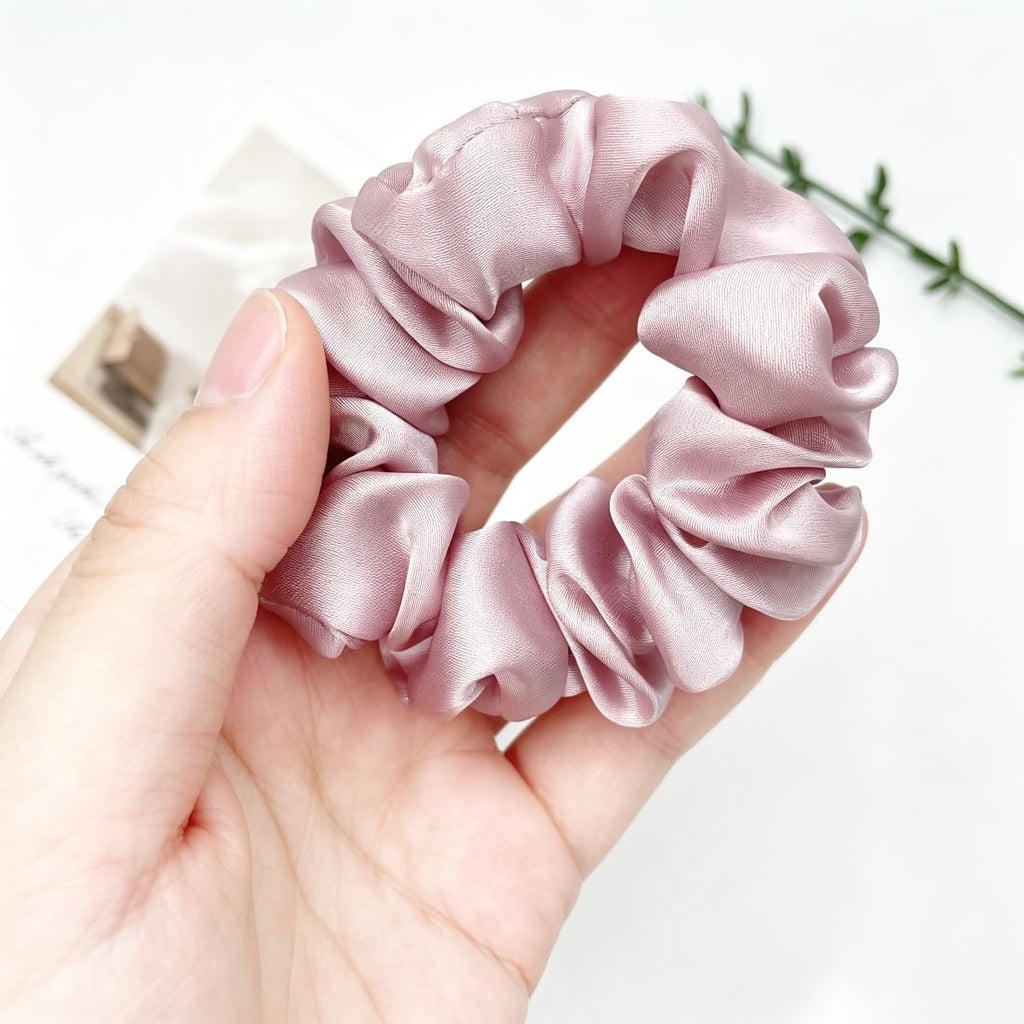 Satin Hair Scrunchies 3.15in High Elastic Hair Ties 12pcs Ponytail Holders
