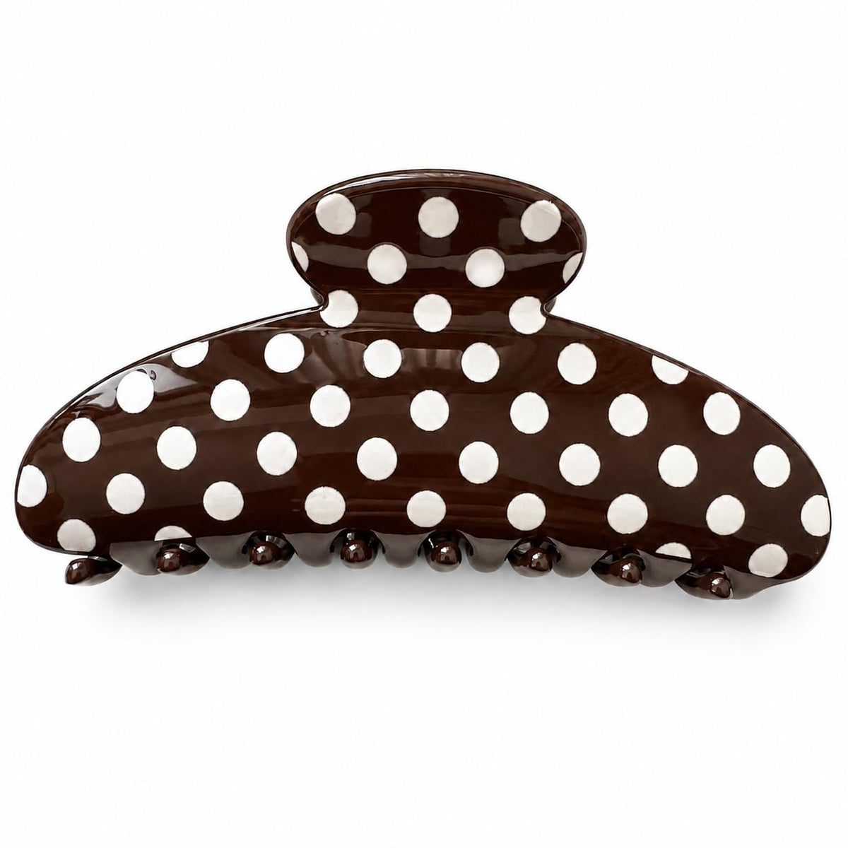 Claw Clips for Thick Hair | Polka Dot All Styles | Secure Grip, White, 1 Pack