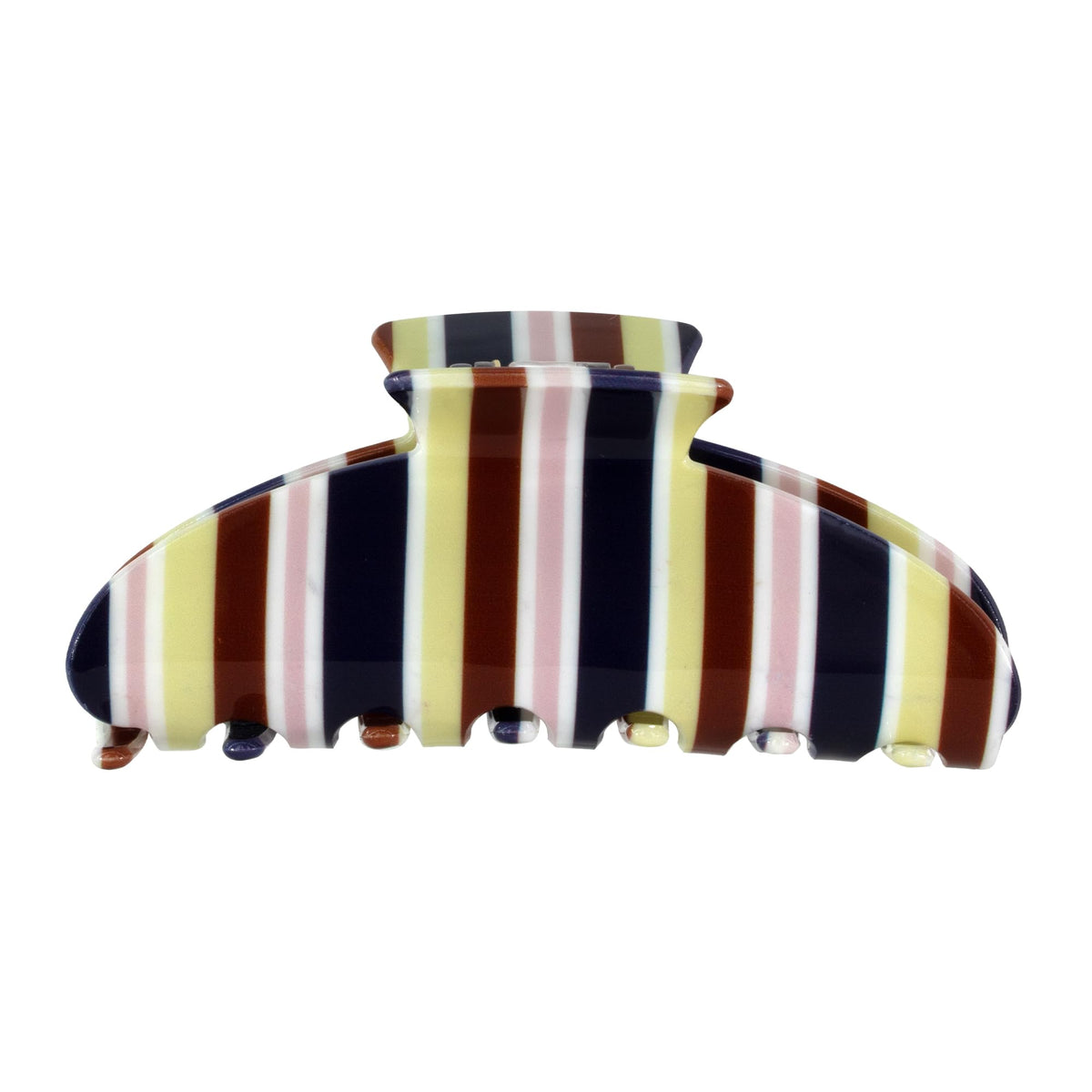 Almere Hair Claw Clip, Striped and Camo Pattern, Women's Hair Accessories for Thick or Thin Hair, 4 inch No-Slip (Pink Stripe)