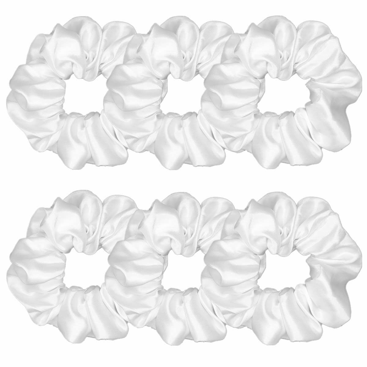 Sufermoe 6 Pcs Satin Silk Hair Scrunchies, 4.5 Inch, Dark Brown, Hair Accessories for Women and Girls