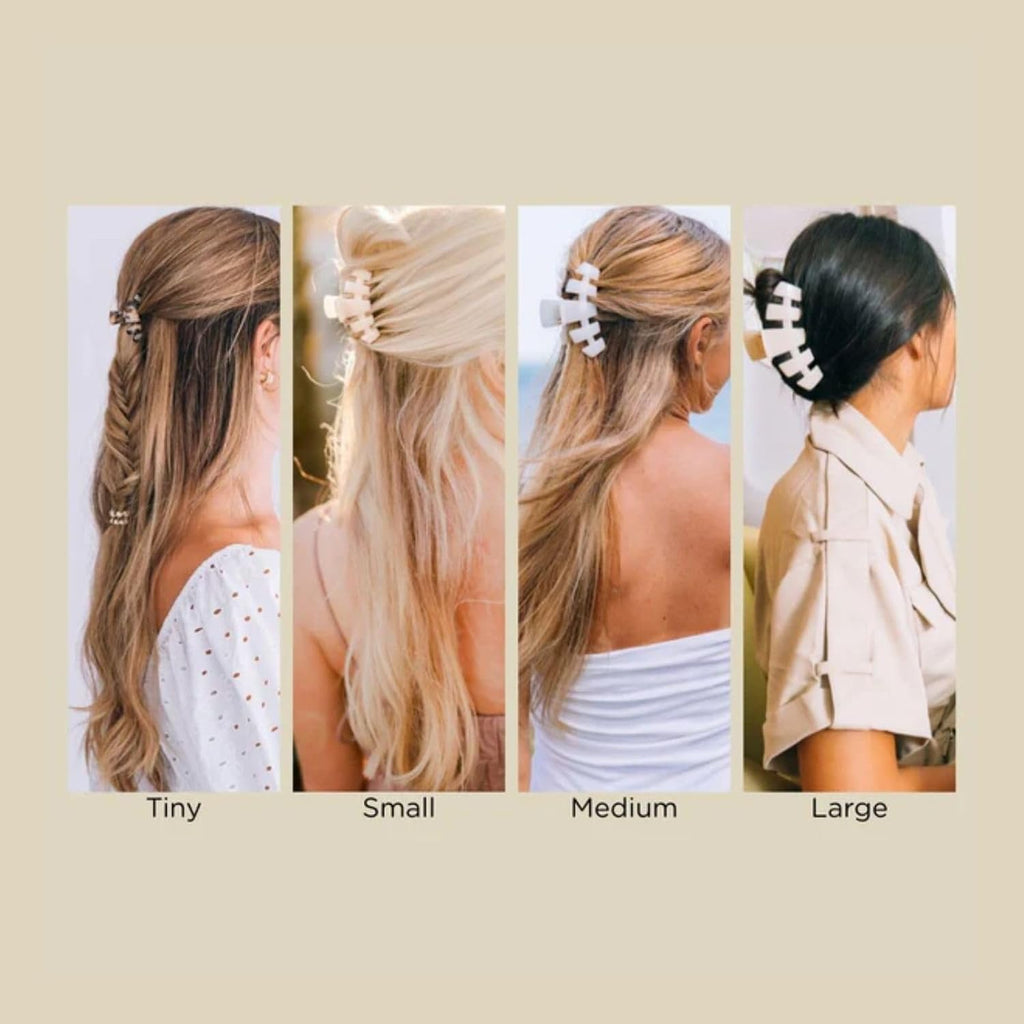 TELETIES - Large Hair Clip - Strong Grip, Bendable Teeth, Comfortable Curved Design - Ideal for Thick Hair - For All Hair Textures - Tortoise