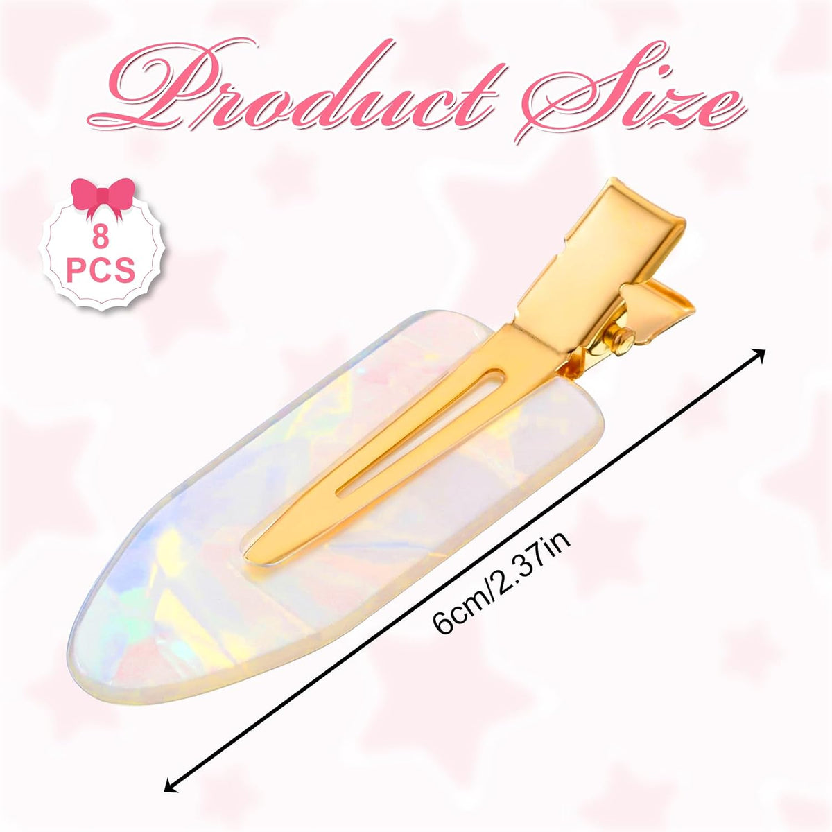 8 PCS No Crease Hair Clips No Bend Creaseless Hair Clips for Women White Flat Hairs Clip Makeup Hairs Clip Cute Accessories for Women (Milk White)