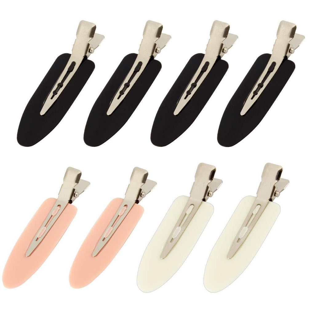 8Pcs Creaseless Hair Clips for Women Styling, 4 Black, 2 White, 2 Pink