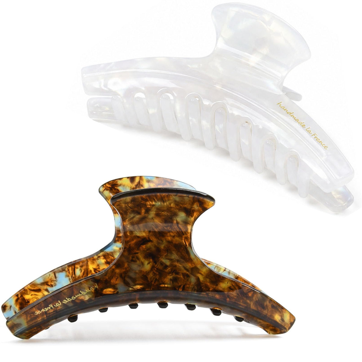 2PCS Hair Claw Banana Clips tortoise Barrettes Celluloid French Design Barrettes celluloid Leopard print Large Fashion Accessories for Women Girls
