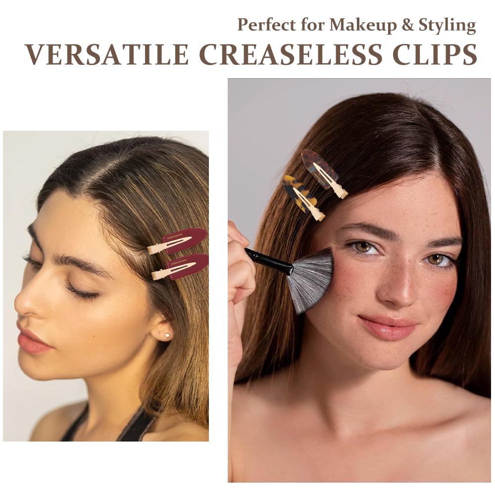 No Crease Creaseless No Bend, Bang Hair Clips For Styling Non Slip Flat Clips For Makeup Hair Accessories For Women Girls,12 PCS