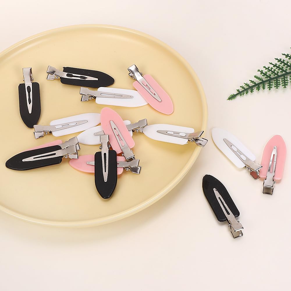 60 Pcs No Bend Hair Clips,Black, White, Pink