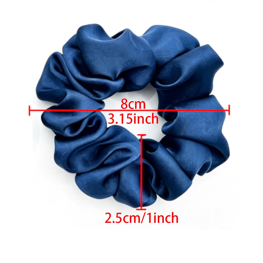 Satin Hair Scrunchies 3.15in High Elastic Hair Ties 12pcs Ponytail Holders