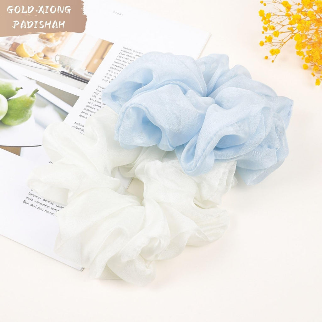 Cute Large Big Oversized Scrunchies for Women: Jumbo Chiffon Hair Ties for Sleeping, No Damage Hair Accessories for Thick Hair (6PCS)