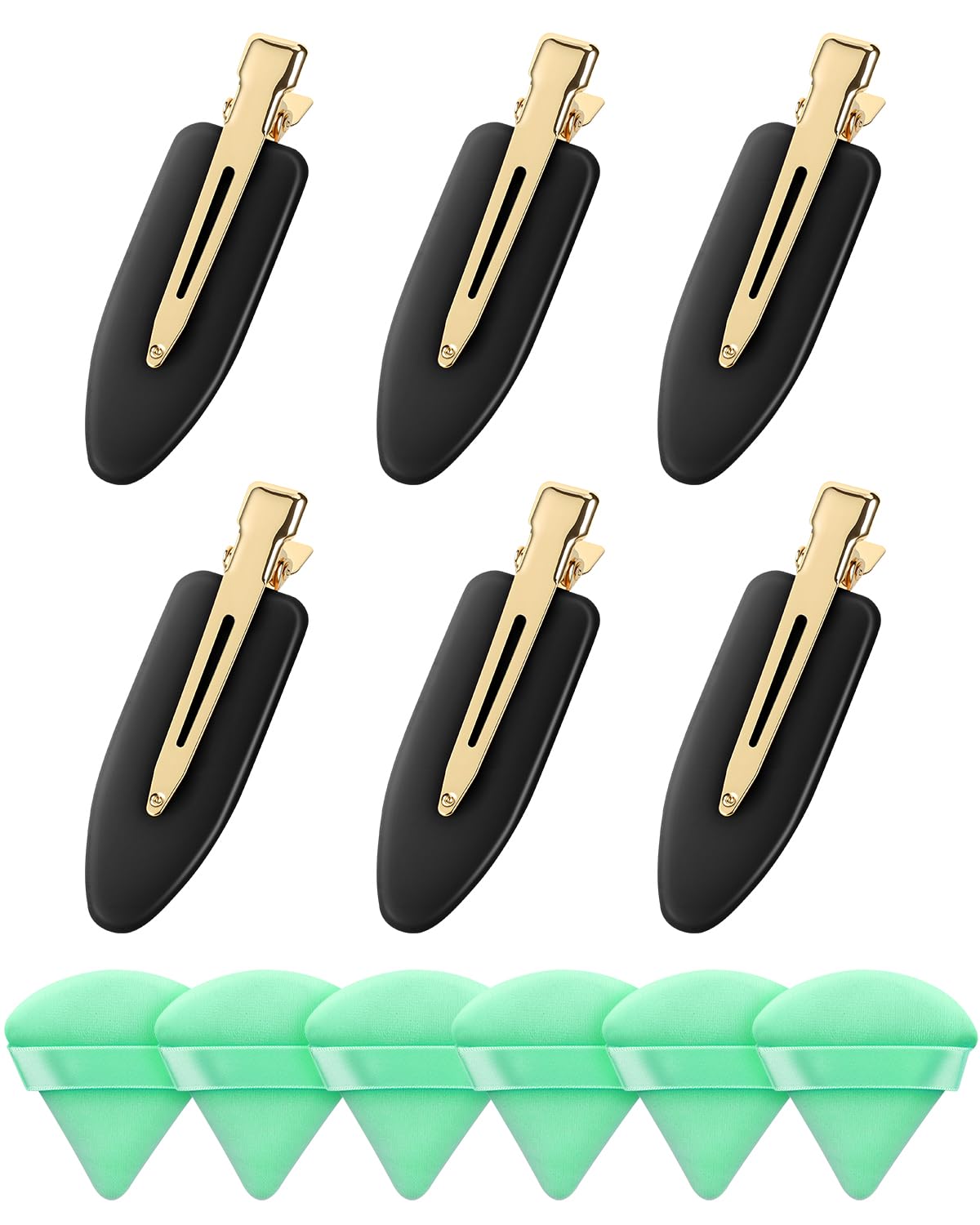 Amizo 6 Pcs Creaseless Flat Hair Clips for Makeup and Daily Beauty Routine