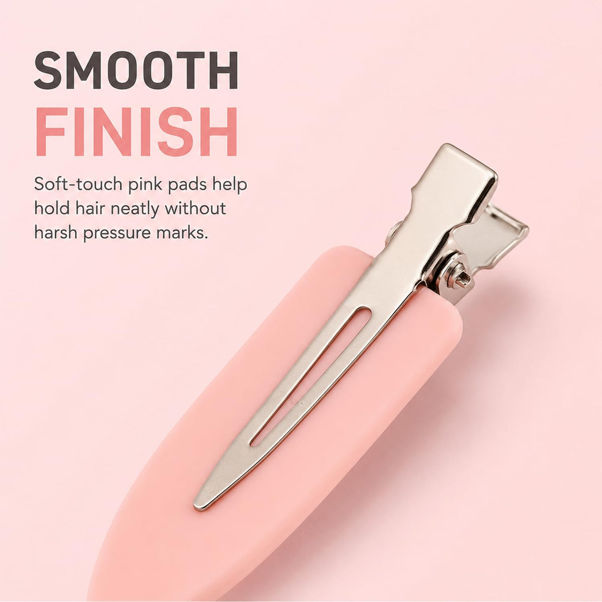 10Pcs No Bend Hair Clips, Pink No Crease Seamless Flat Clips for Women Girls, Creaseless Makeup Hair Clips for Styling, Face Washing, Bangs and Salon Hairstyle