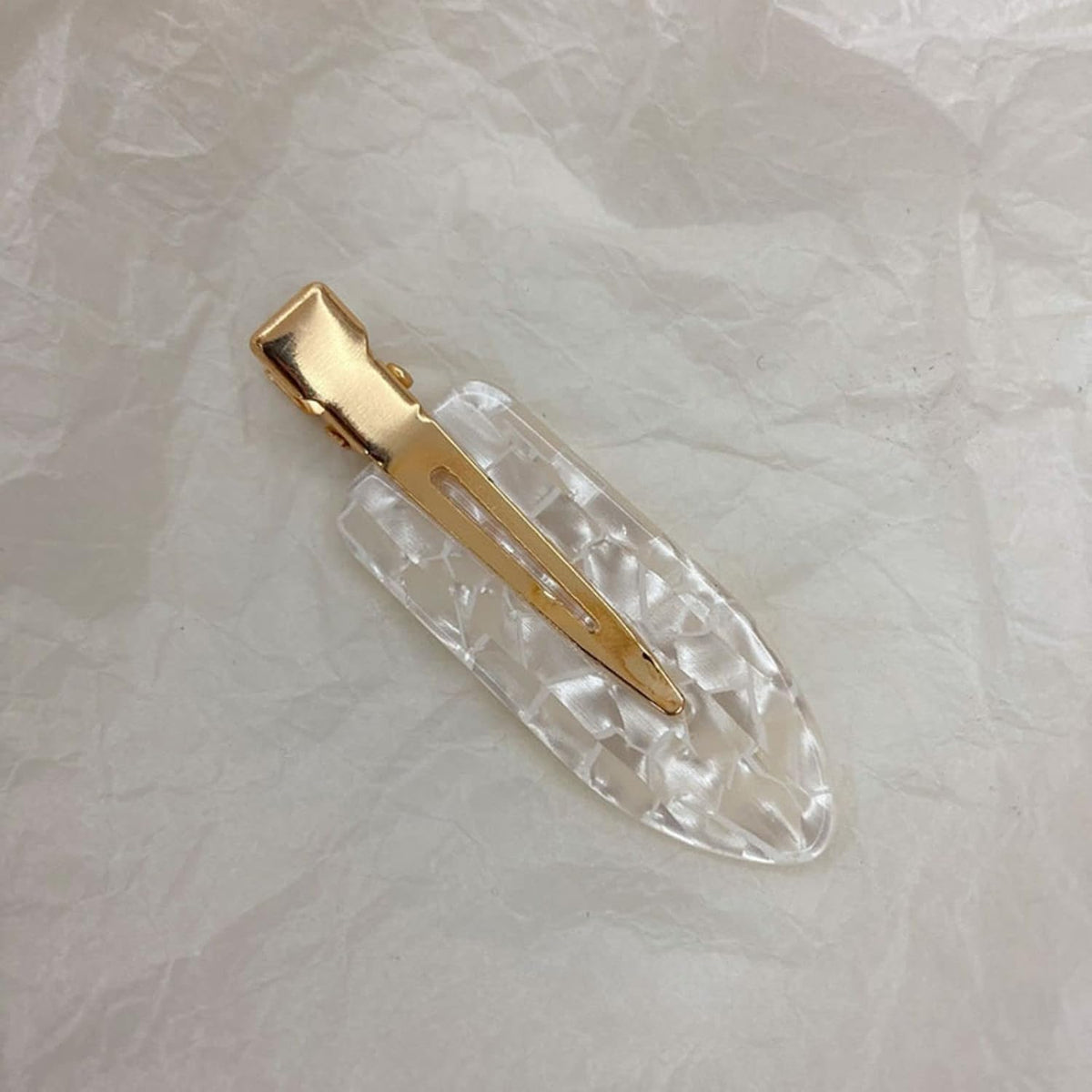 Large No Crease Hair Clips No bend Hair Clips for Women Acrylic Resin Flat Clip Flat Bangs Waves Duck Bill Clips No Hair Barrettes for Women Girls