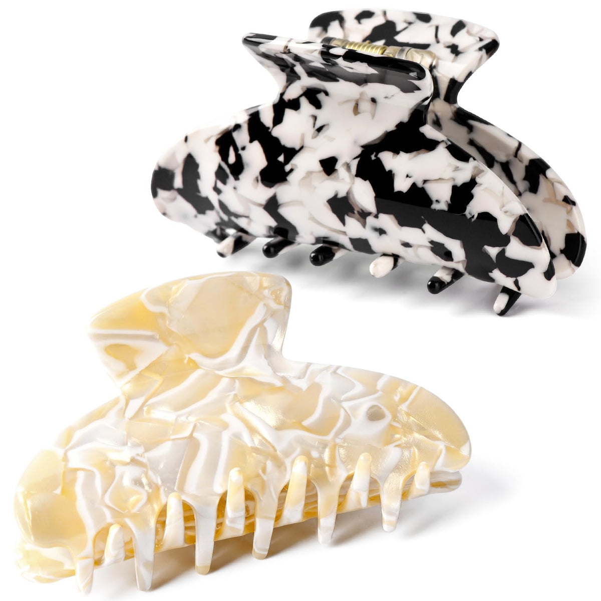 2PCS Hair Claw Banana Clips tortoise Barrettes Celluloid French Design Barrettes celluloid Leopard print Large Fashion Accessories for Women Girls