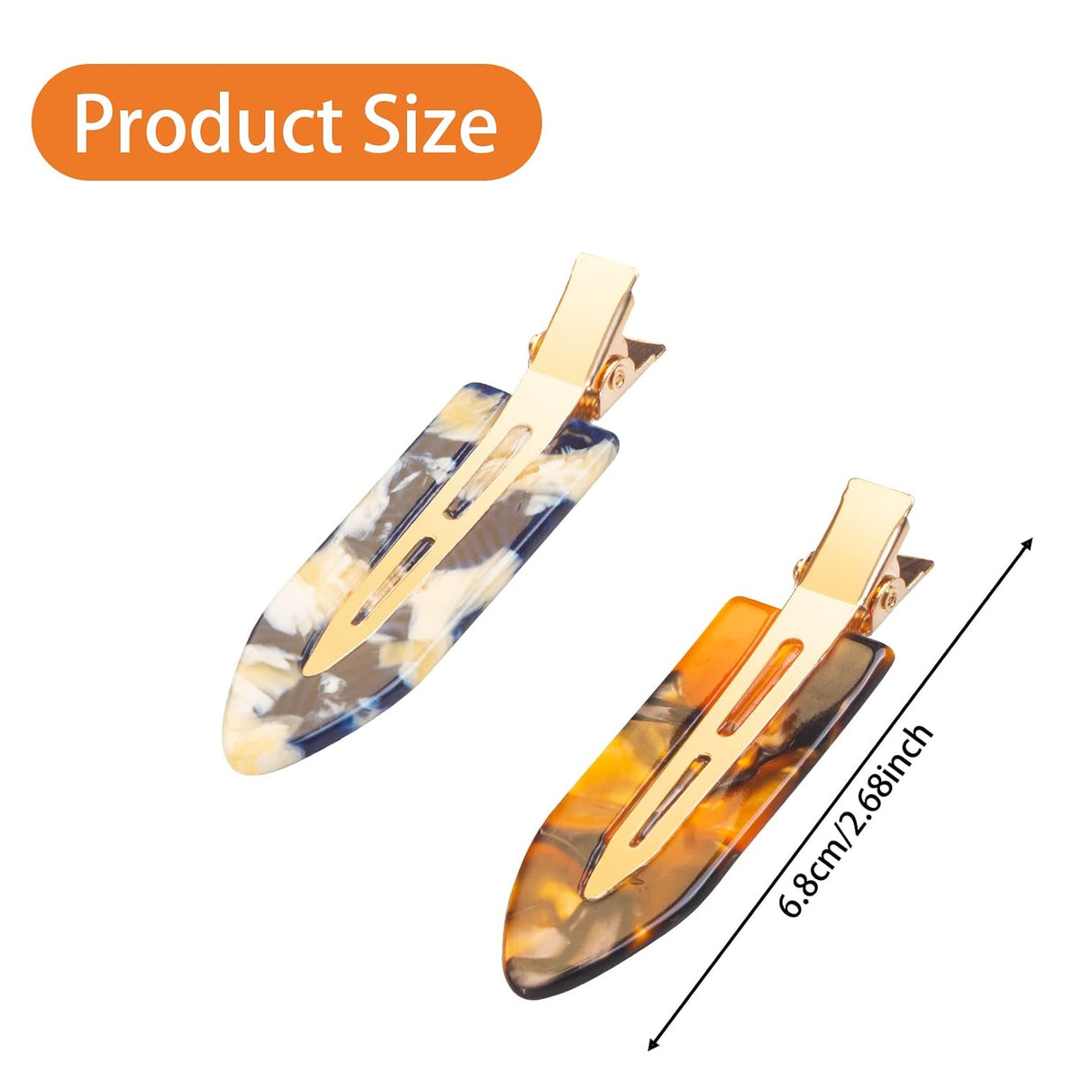Gingbiss 10 Pcs No Bend Hair Clips, 2.7 Inch Acrylic No Crease Hair Clip