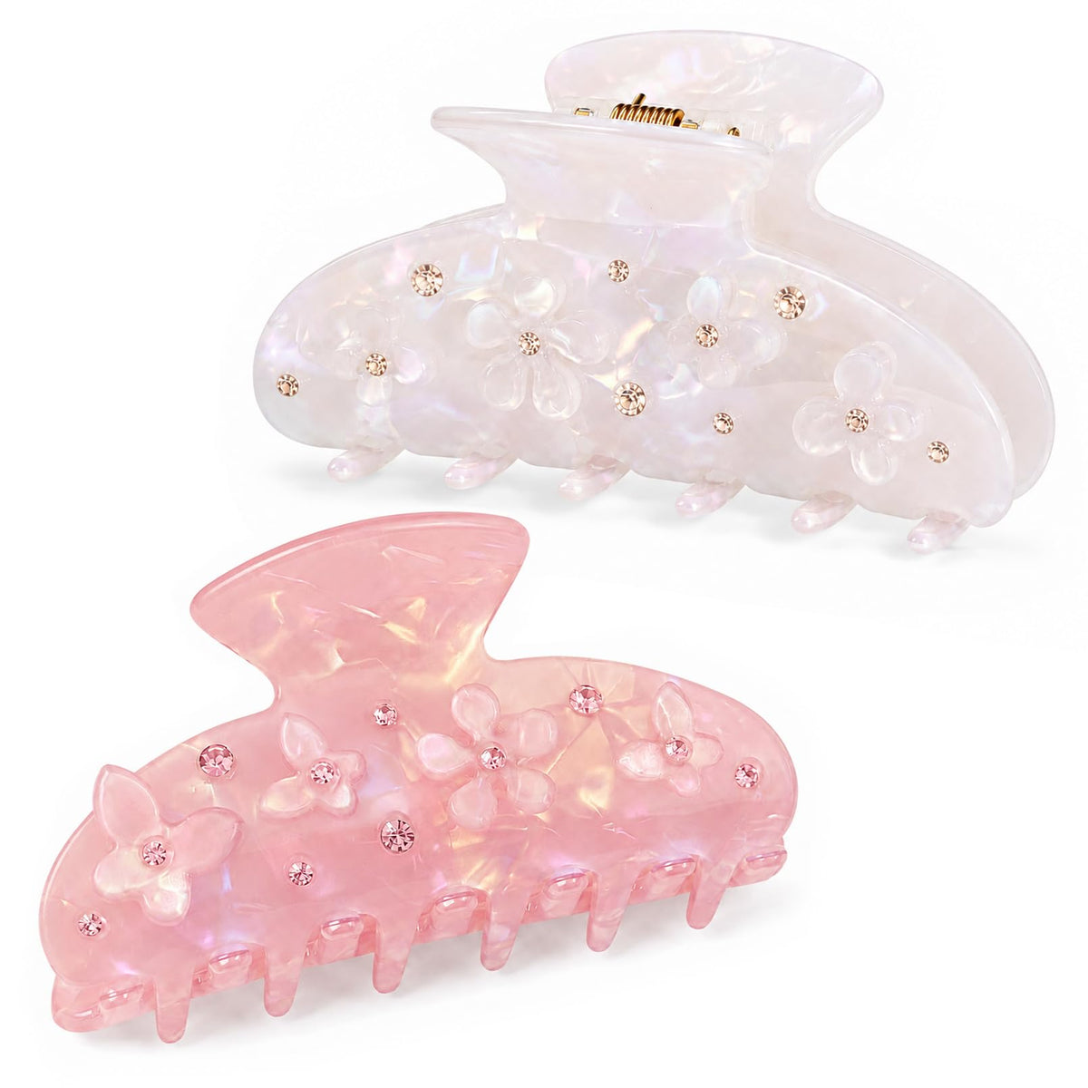 2PCS Hair Claw Banana Clips tortoise Barrettes Celluloid French Design Barrettes celluloid Leopard print Large Fashion Accessories for Women Girls