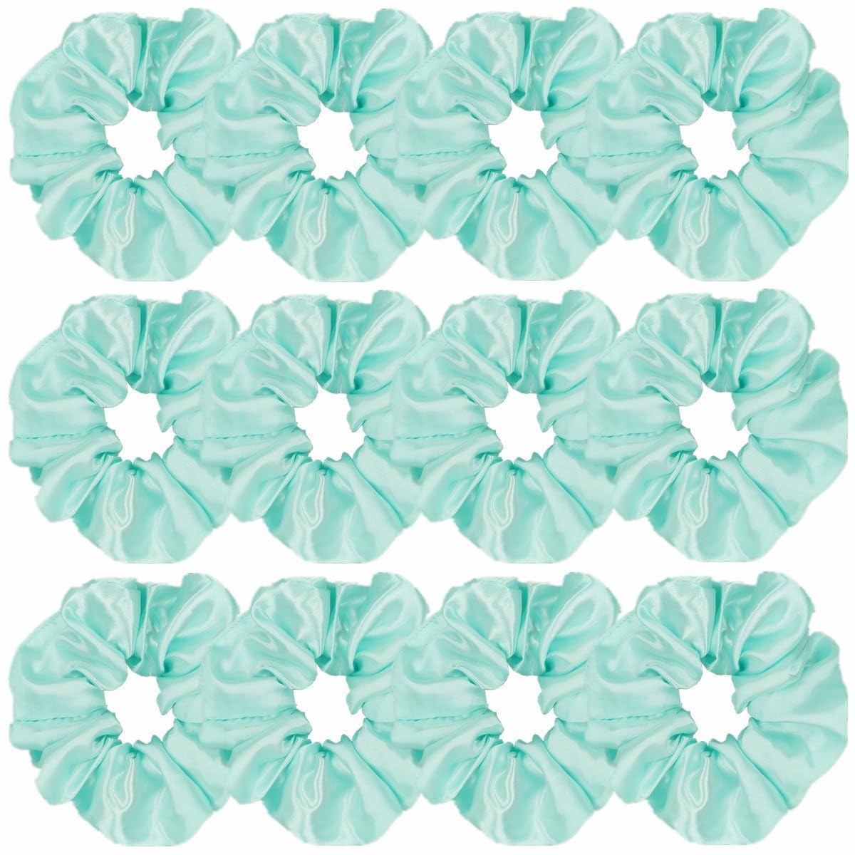 12 Pcs Satin Silk Scrunchies Soft Hair Ties Fashion Hair Bands Hair Bow Ropes Elastic Bracelets Ponytail Holders Hair Accessories for Women Girls (4.5 Inch, Assorted Multi-color)