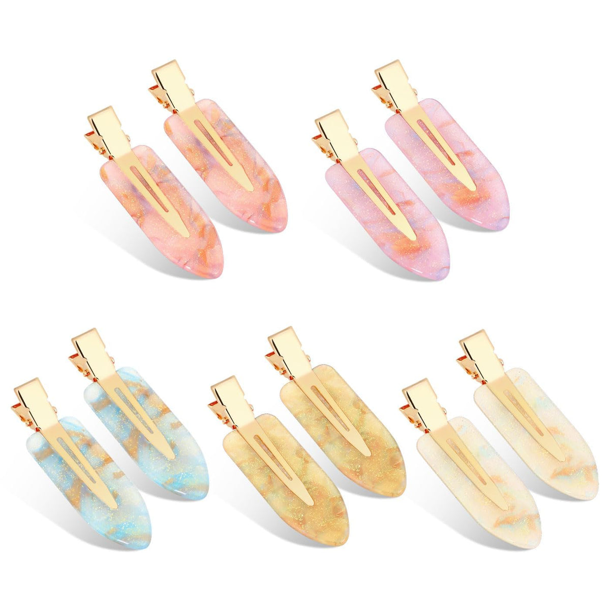 KesaPlan 9PCS No Bend Checkerboard Creaseless Hair Clips for Makeup Women