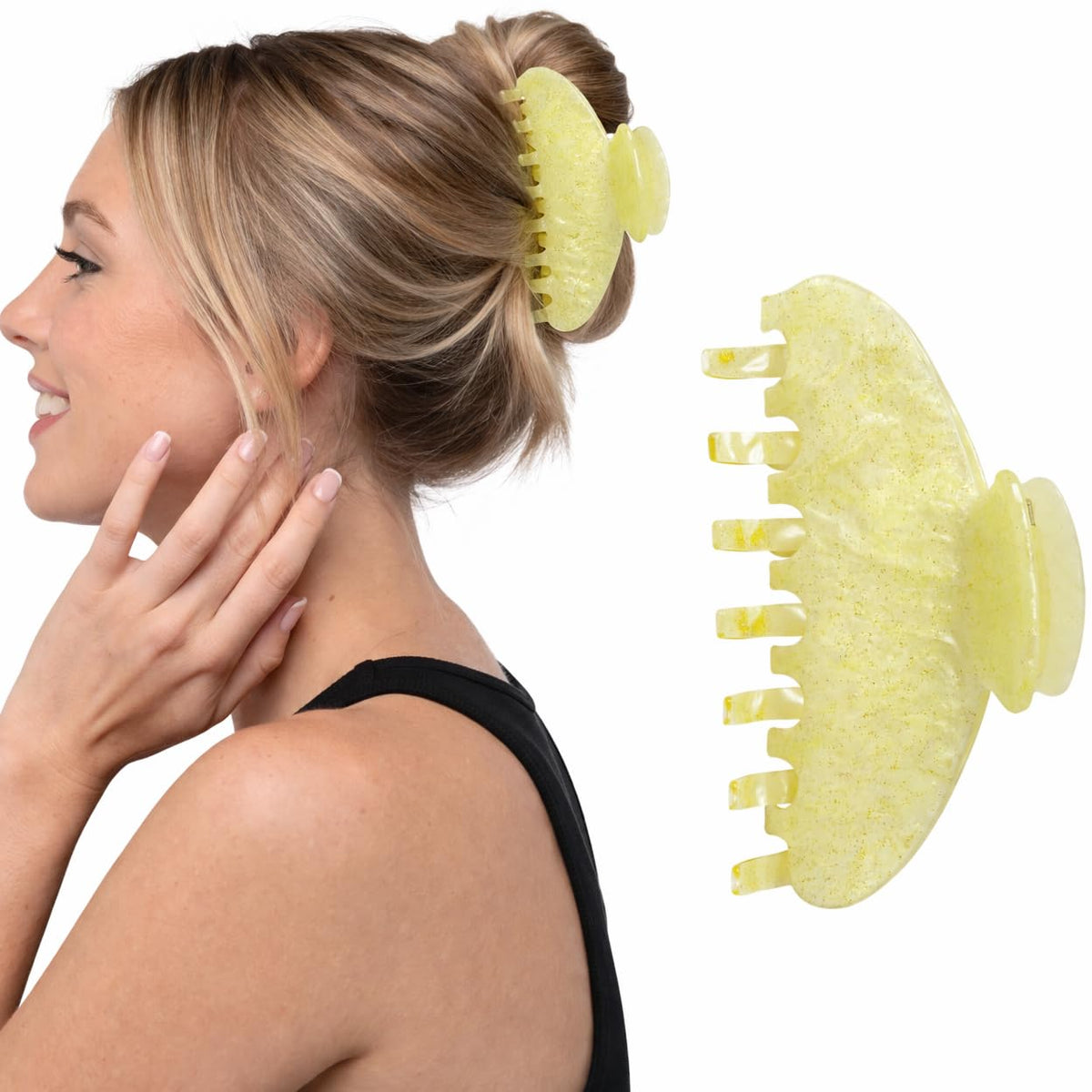 Hair Claw Clip – Large & Medium Sizes – Strong Hold, Non-Slip Grip for Thick or Fine Hair – Premium Cellulose Acetate – No Breakage, Gentle Styling for Women (Tortoise, Medium - 3.5")