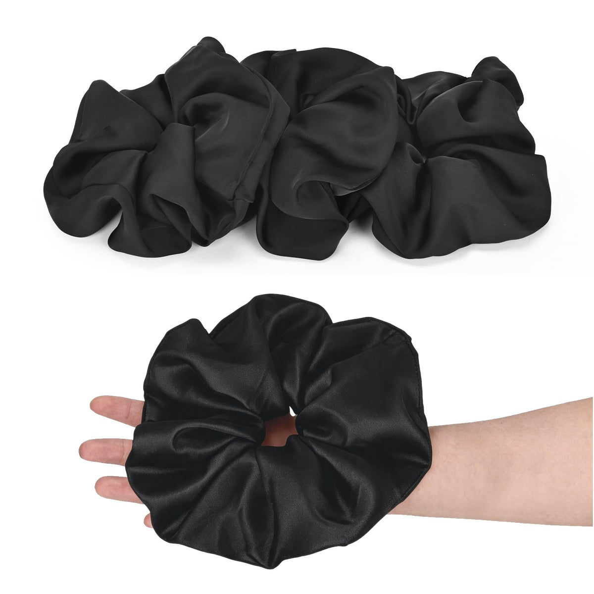 7" Large Satin Scrunchies for Women, Big Hair Scrunchies for Thick Hair
