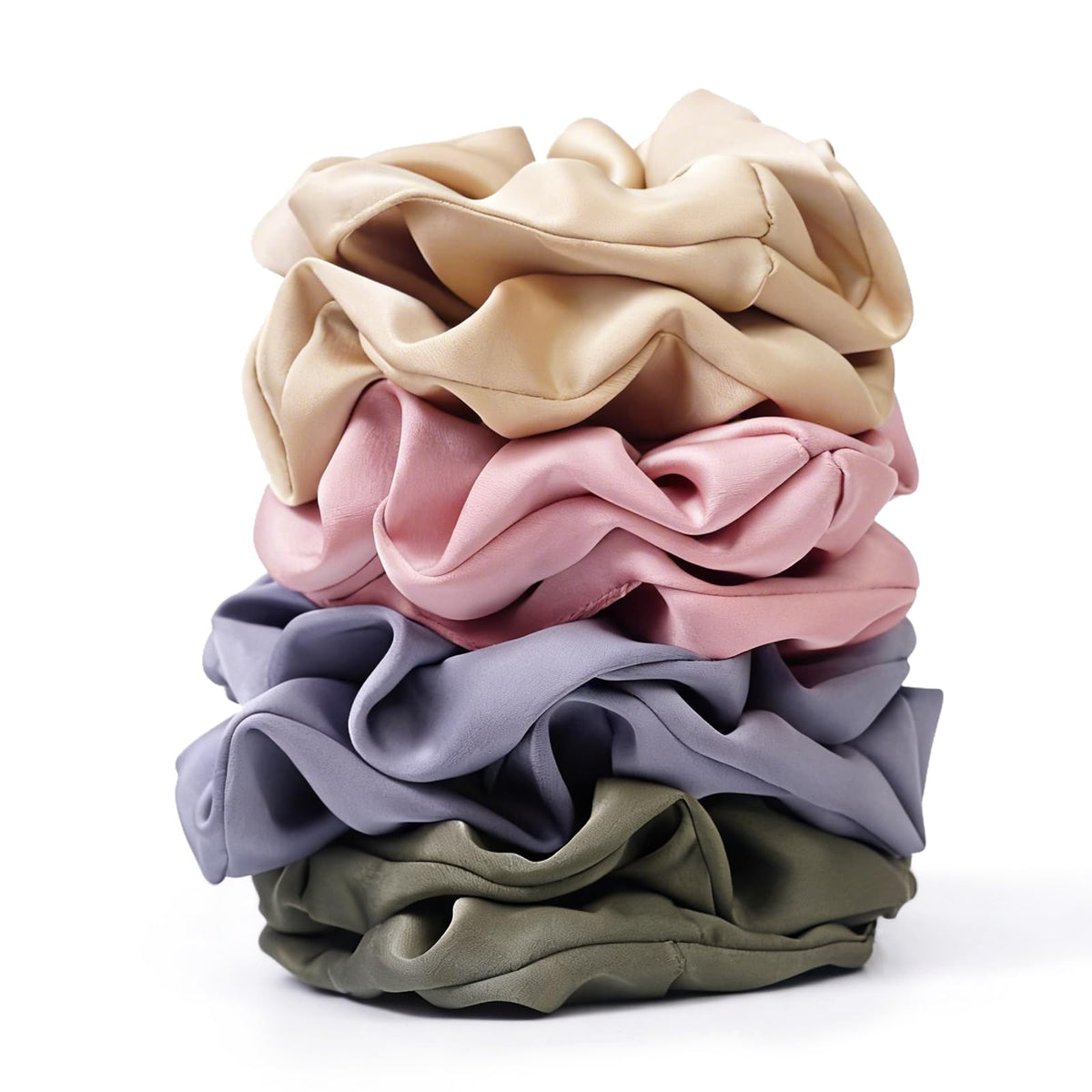 Satin Scrunchies for Women – 8PCS Black Silk Hair Ties – No Crease, Frizz-Free, Gentle Elastic Hair Bands for Thick & Thin Hair, Soft & Stylish Hair Accessories Gifts