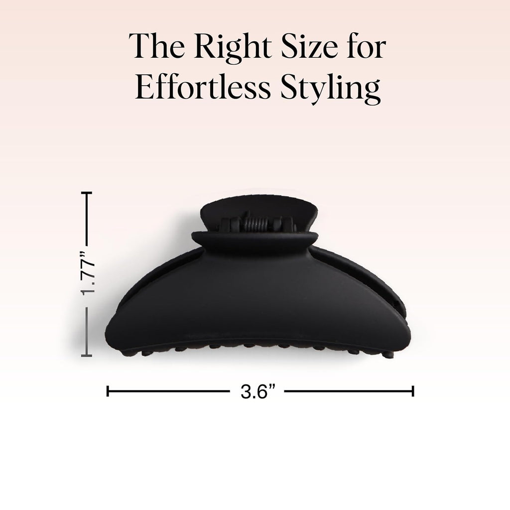 Kitsch Medium Hair Clips for Women - Black and Tort, 2pcs