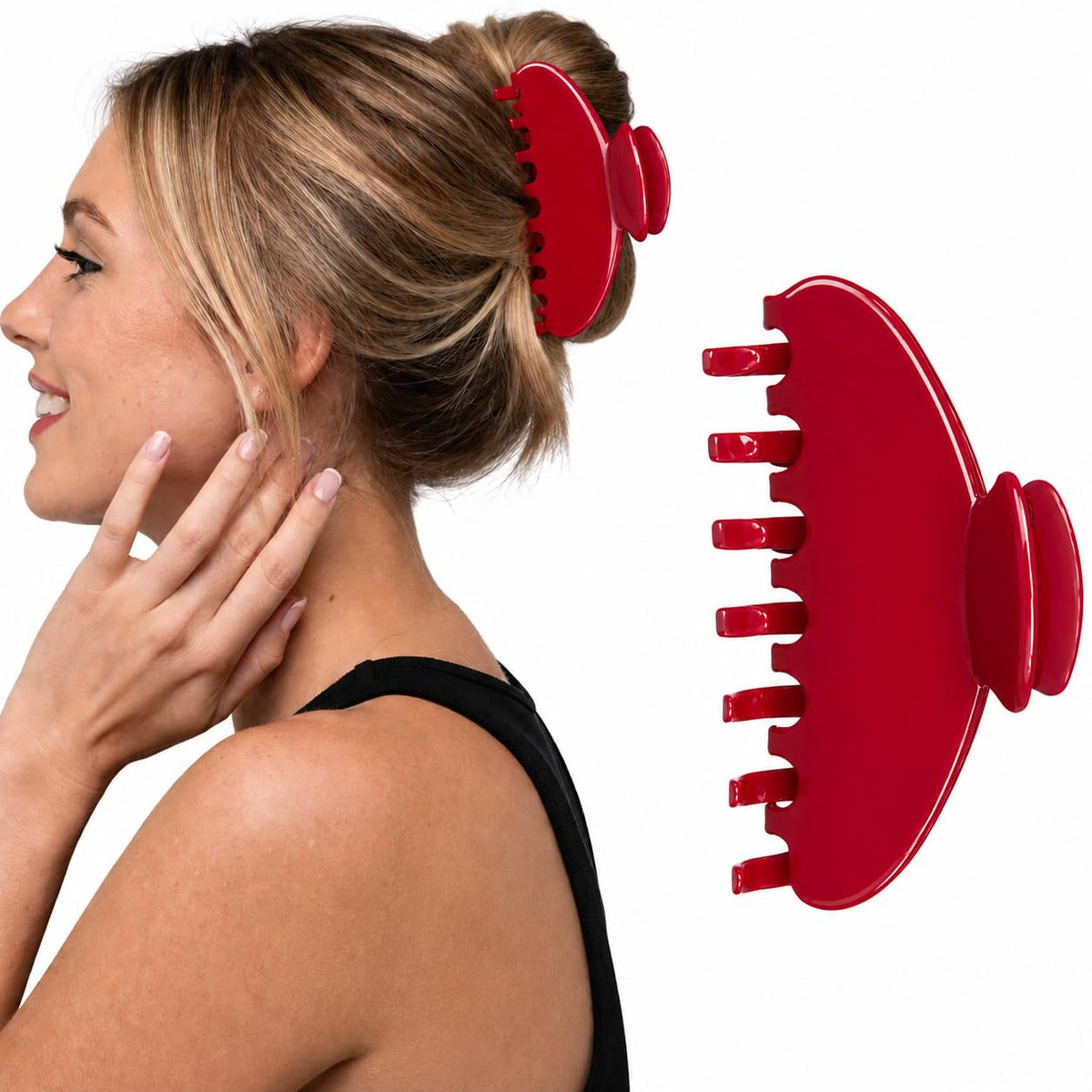 Hair Claw Clip – Large & Medium Sizes – Strong Hold, Non-Slip Grip for Thick or Fine Hair – Premium Cellulose Acetate – No Breakage, Gentle Styling for Women (Tortoise, Medium - 3.5")