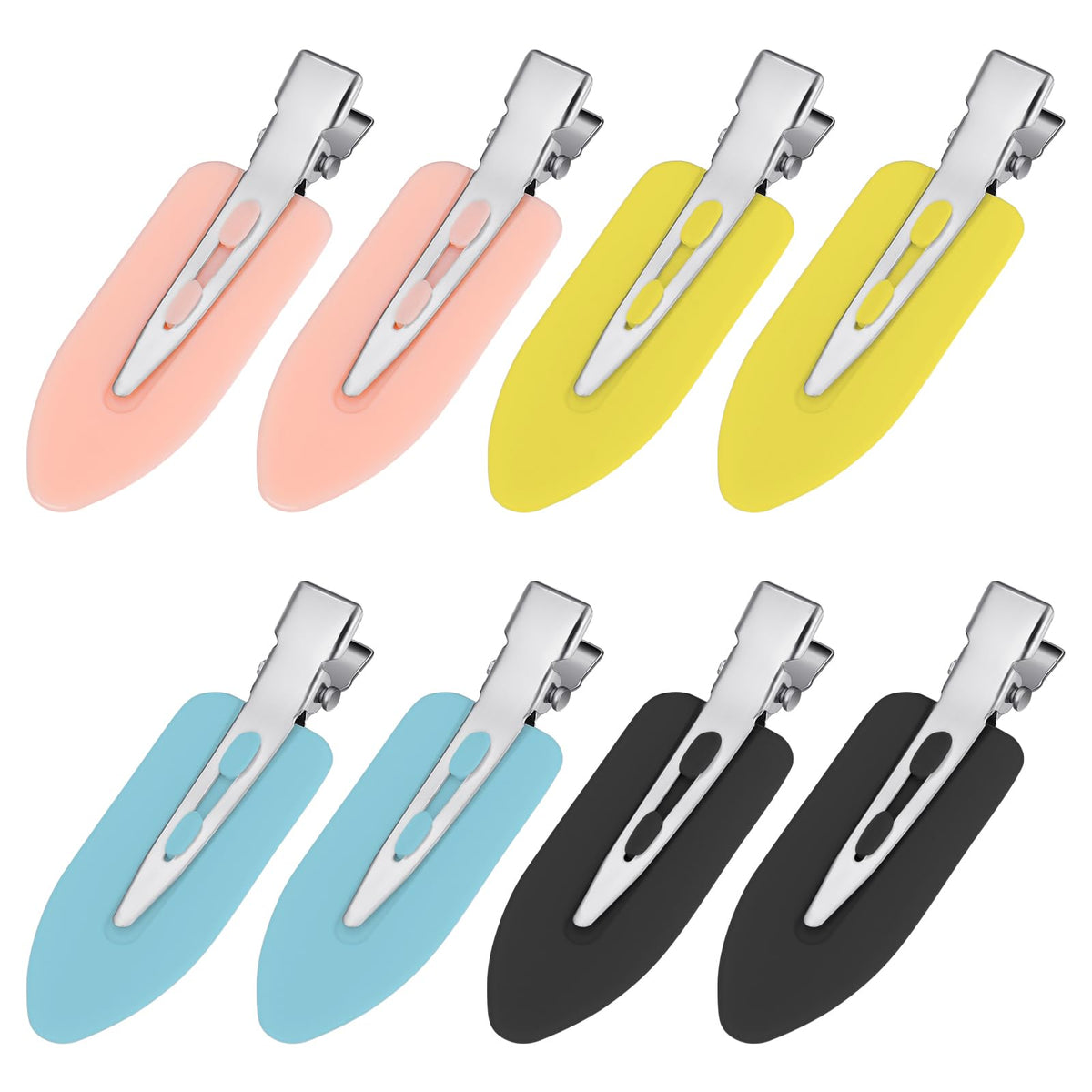8Pcs Creaseless Hair Clips for Women Styling, 4 Black, 2 White, 2 Pink
