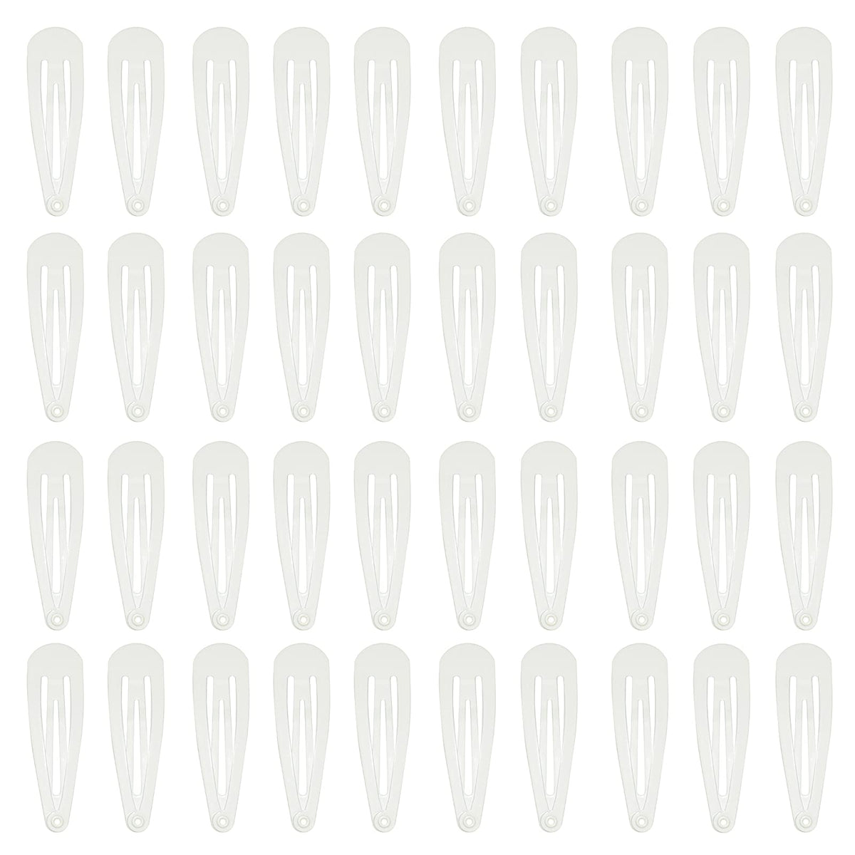 40 Pack Black 2 Inch Barrettes Women Metal Snap Hair Clips Accessories