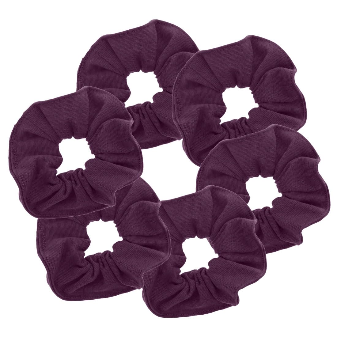 Motique Accessories Large Scrunchies for Women, Pack of 6, Black