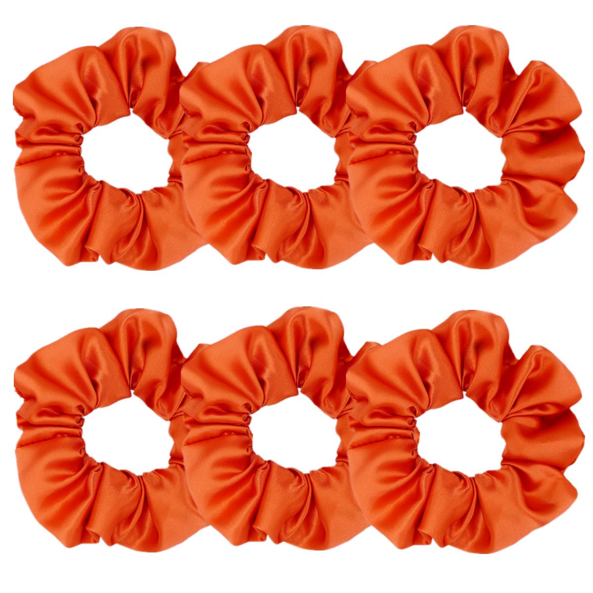 Sufermoe 6 Pcs Satin Silk Hair Scrunchies, 6 Classic Colors, Soft Hair Ties, Fashion Hair Bands, Hair Bow Ropes, Hair Elastic Ponytail Holders for Women and Girls, 4.5 Inch