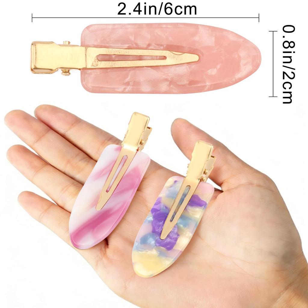 Atoden Creaseless Hair Clips No Crease No Bend Hair Clips for Styling Sectioning Makeup Salon Bangs Flat Hair Pins Alligator Duckbill Barrettes Hair Accessories for Women Girls 12Pcs Pink